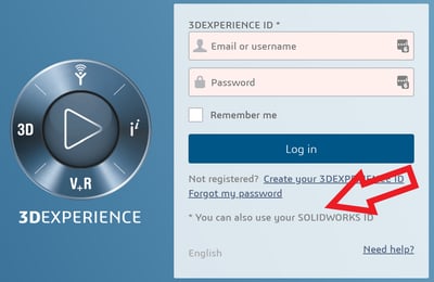 3DEXPERIENCE SOLIDWORKS ID login