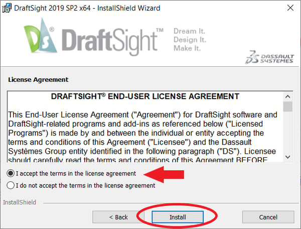 DraftSight licencijos EULA