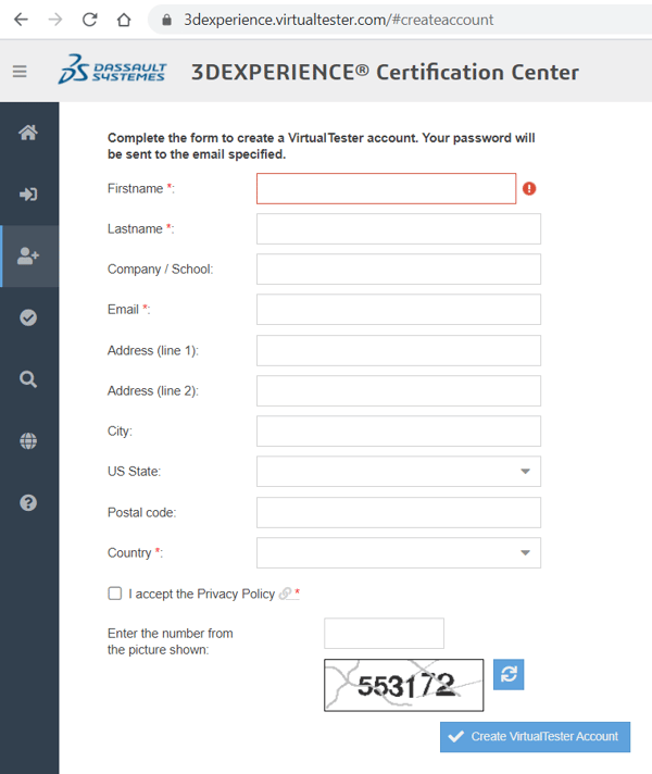 3DEXPERIENCE Certification Center login